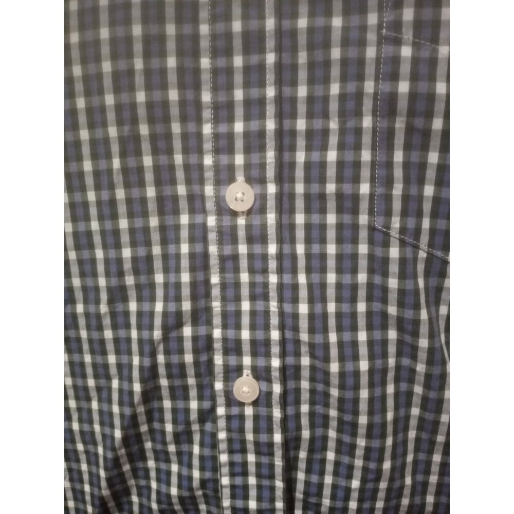 UNTUCKit Men M Blue White Plaid Rocchetta Long Sleeve Button Up Shirt Slim Fit - Picture 4 of 12